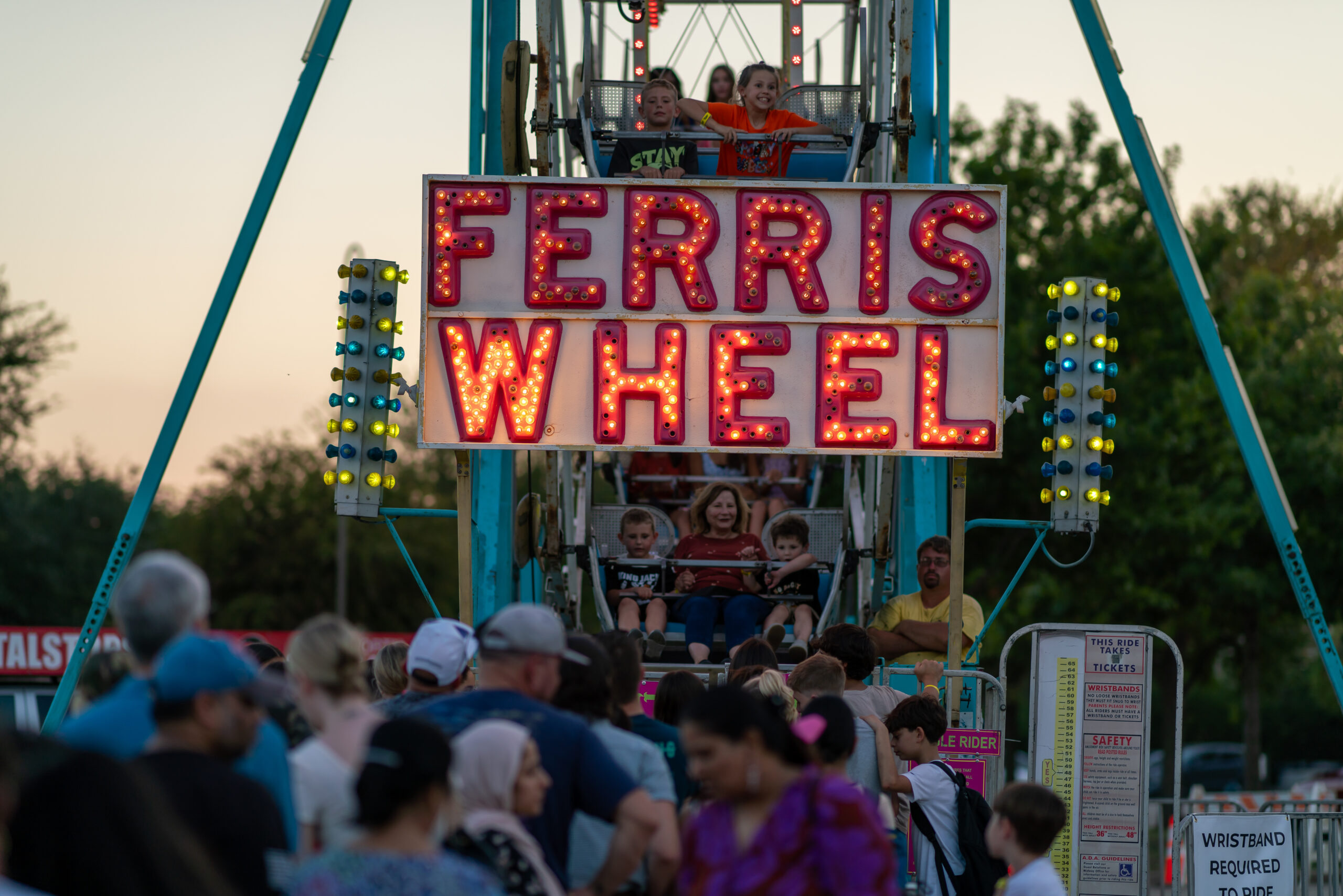 Ferris Wheel picture with cheerful crowd